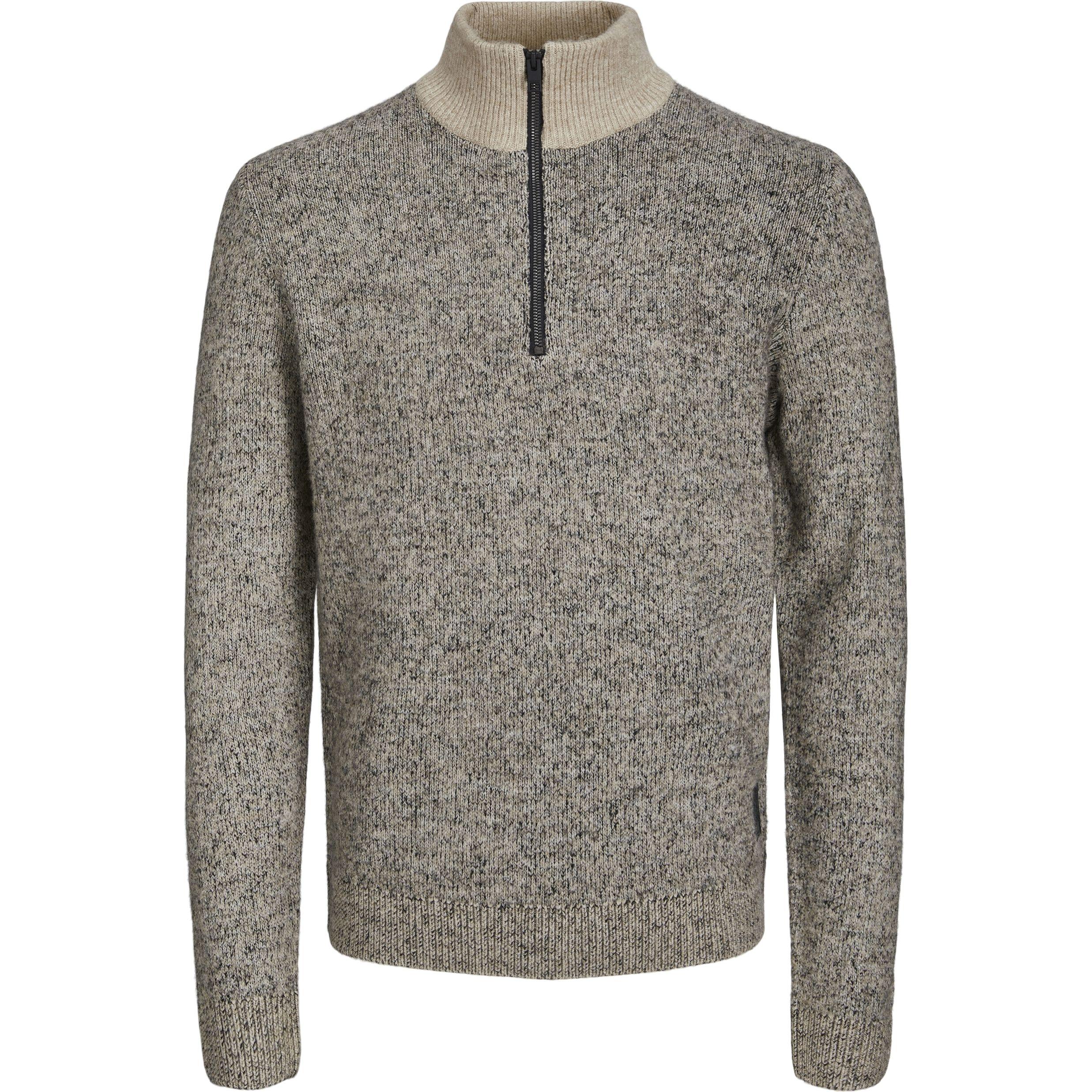 Džemperis vyrams, Smėlio, JCOSPACE KNIT HALF Z