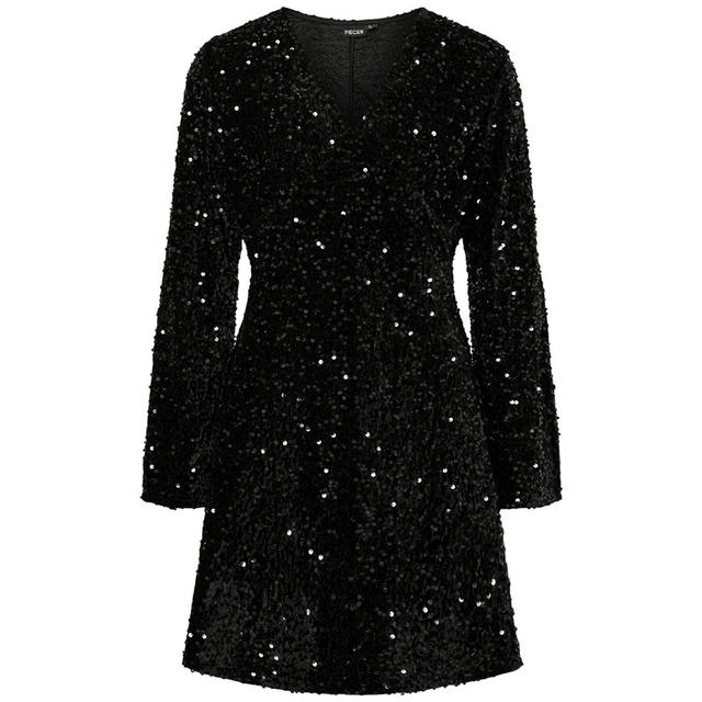 Mini suknelė moterims, Juoda, Kam v-neck dress