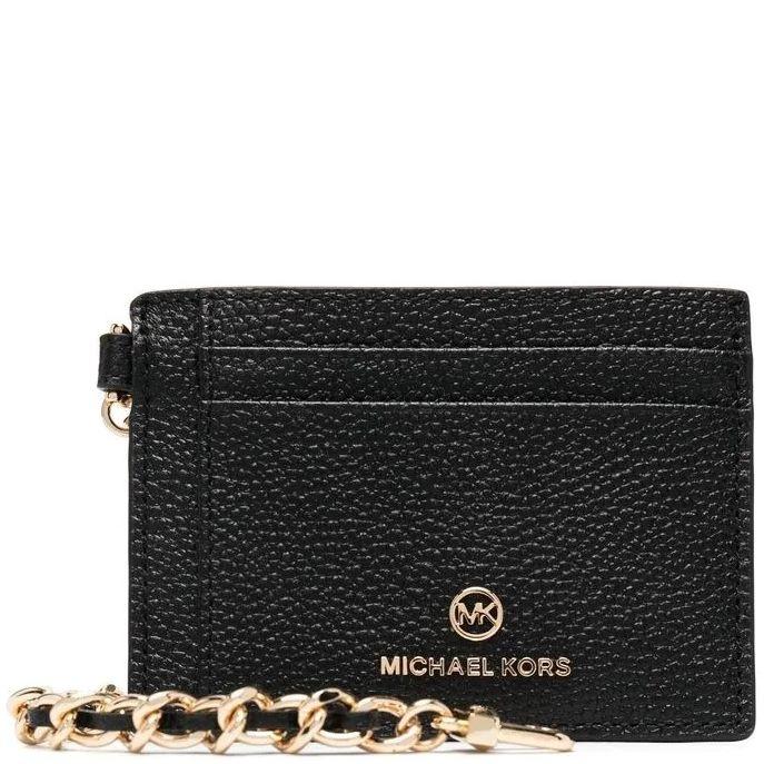 Piniginė moterims, Juoda, Small leather chain card case