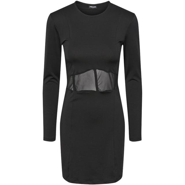 Midi suknelė moterims, Juoda, PCMAJA LS CORSET DRES