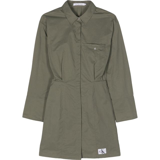 Midi suknelė moterims, Žalia, Shirt dress