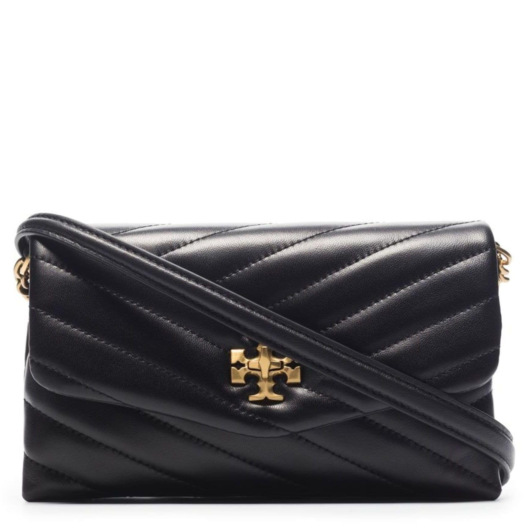 Piniginė moterims, Juoda, Kira chevron chain wallet