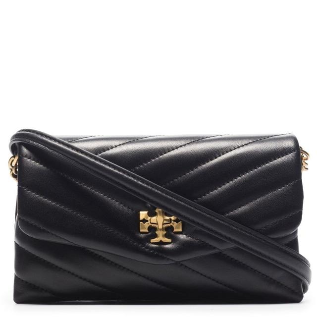 Piniginė moterims, Juoda, Kira chevron chain wallet