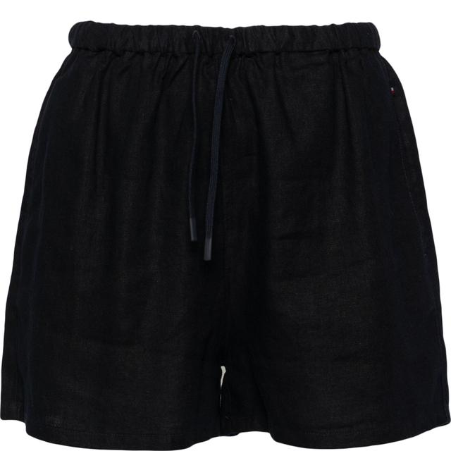 Šortai moterims, Mėlyna, Pull on casual linen short