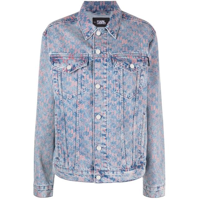 Džinsinis švarkas moterims, Rožinė, Kl printed denim jacket