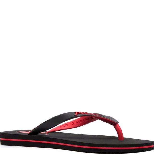 Pliažo šlepetės per pirštą vyrams, Juoda, Patch flip flops