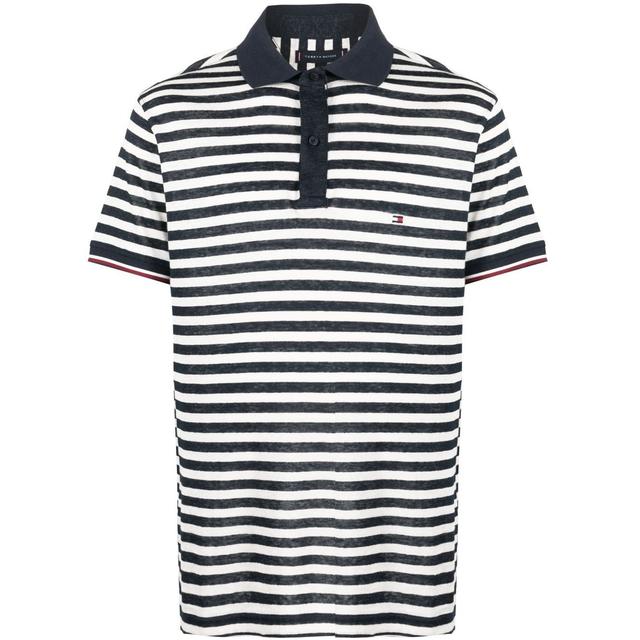 Polo marškiniai trumpos rank. vyrams, Mėlyna, Breton stripe linen polo