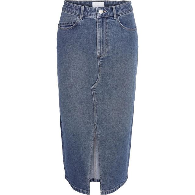 Midi sijonas moterims, Mėlyna, NMKATH NW SLIT MIDI