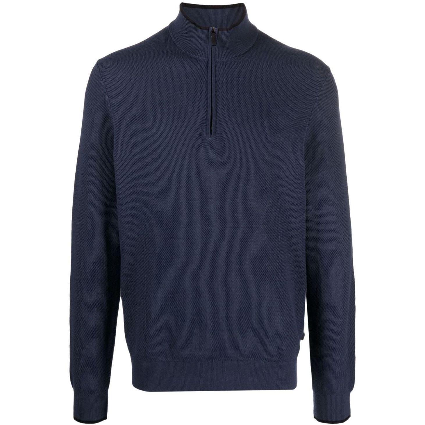 Megztinis vyrams, Mėlyna, Core cotton zip sweater