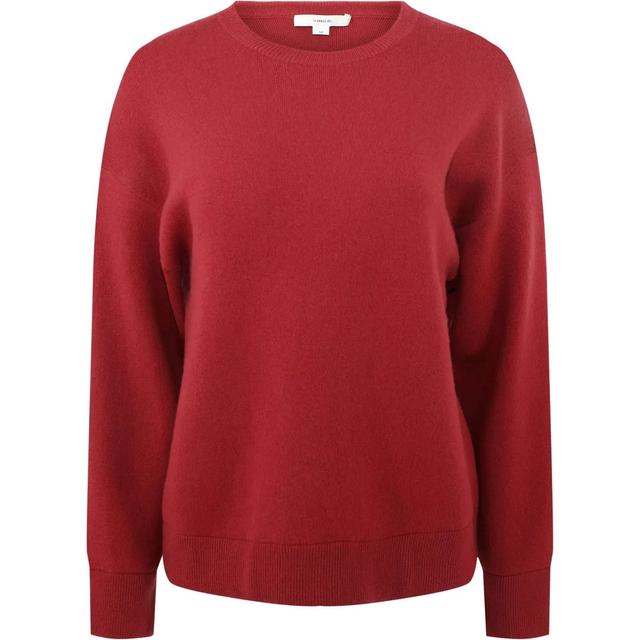 Megztinis moterims, Raudona, Structured crew nk pullover