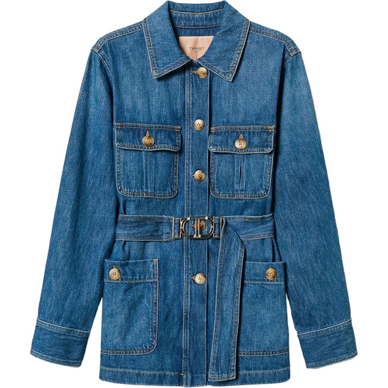 Džinsinis švarkas moterims, Mėlyna, Safari denim jacket