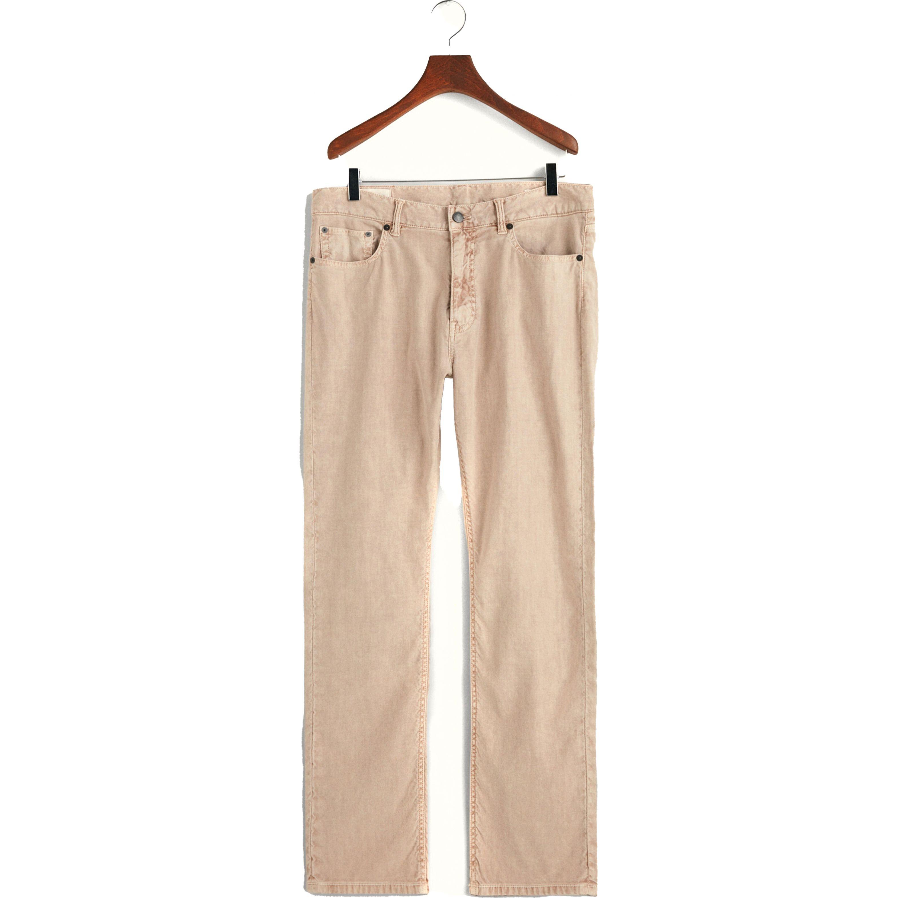 Regular džinsai vyrams, Smėlio, LINEN/COT REG JEANS