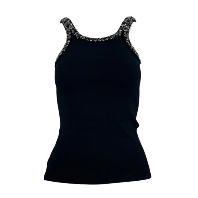 Marškiniai be rankovių moterims, Juoda, Coriandoli top tank