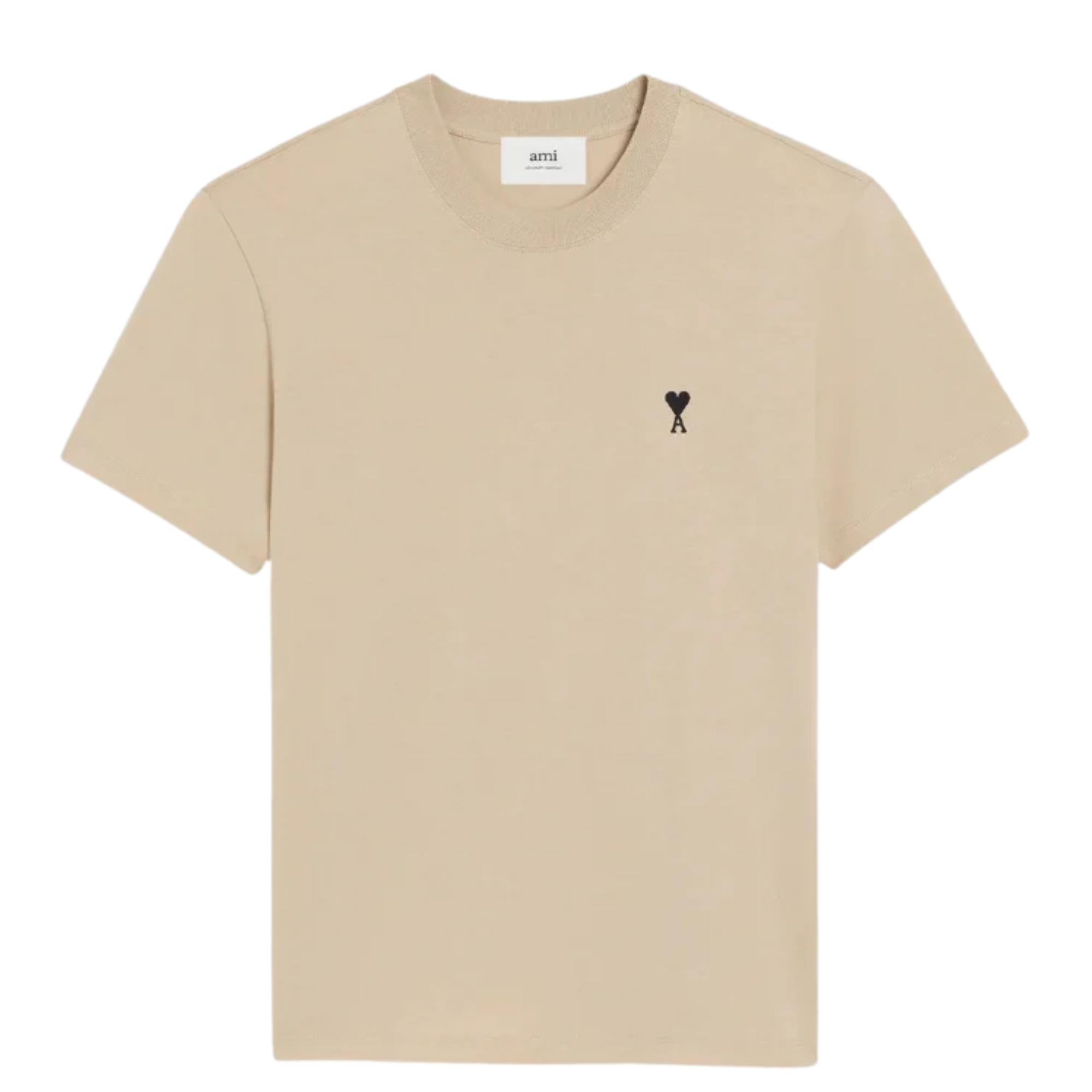 Marškinėliai trump. rankovėmis moterims, Smėlio, Cropped contrasted adc t shirt