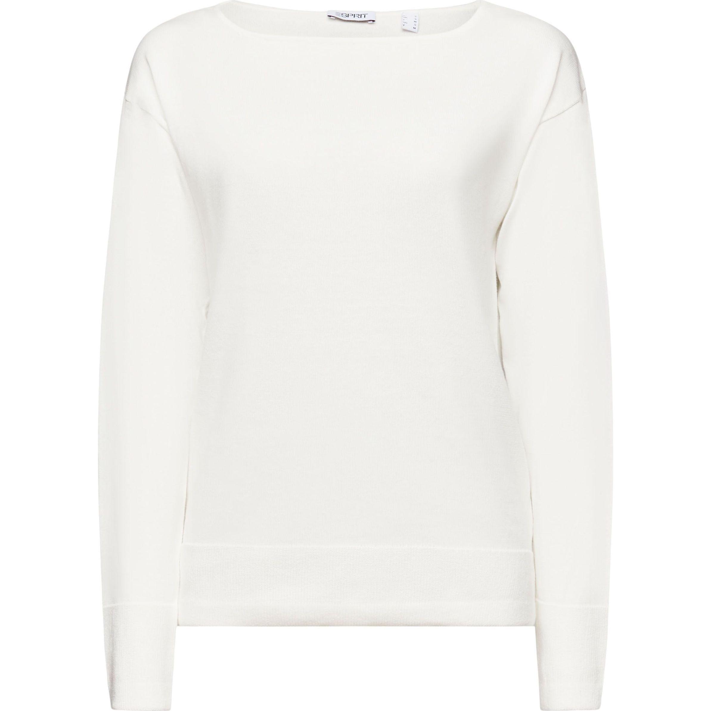 Megztinis moterims, Balta, Boatneck Sweater