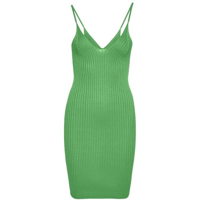 Mini suknelė moterims, Žalia, NMDELUCA S/L V-NECK R