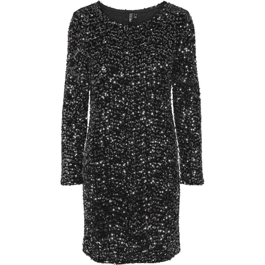 Mini suknelė moterims, Juoda, Kam wrap dress