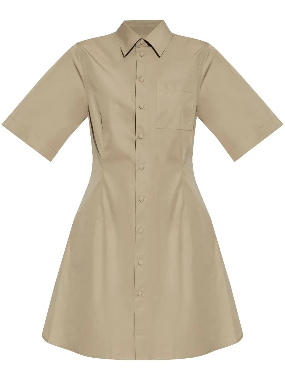 Mini suknelė moterims, Pilka, Cotton shirt dress