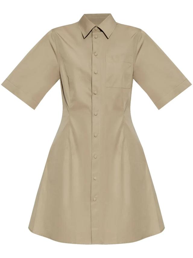 Mini suknelė moterims, Pilka, Cotton shirt dress