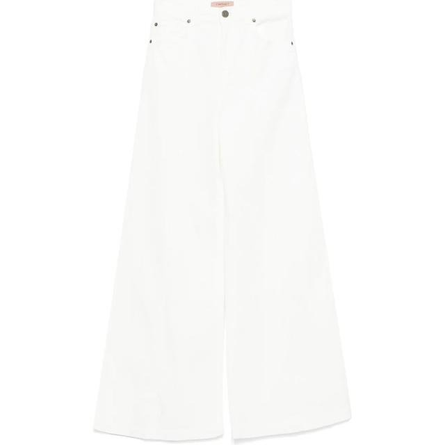 Platūs džinsai moterims, Balta, Wide-leg jeans