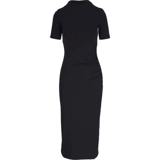 Midi suknelė moterims, Juoda, S/s side drape dress