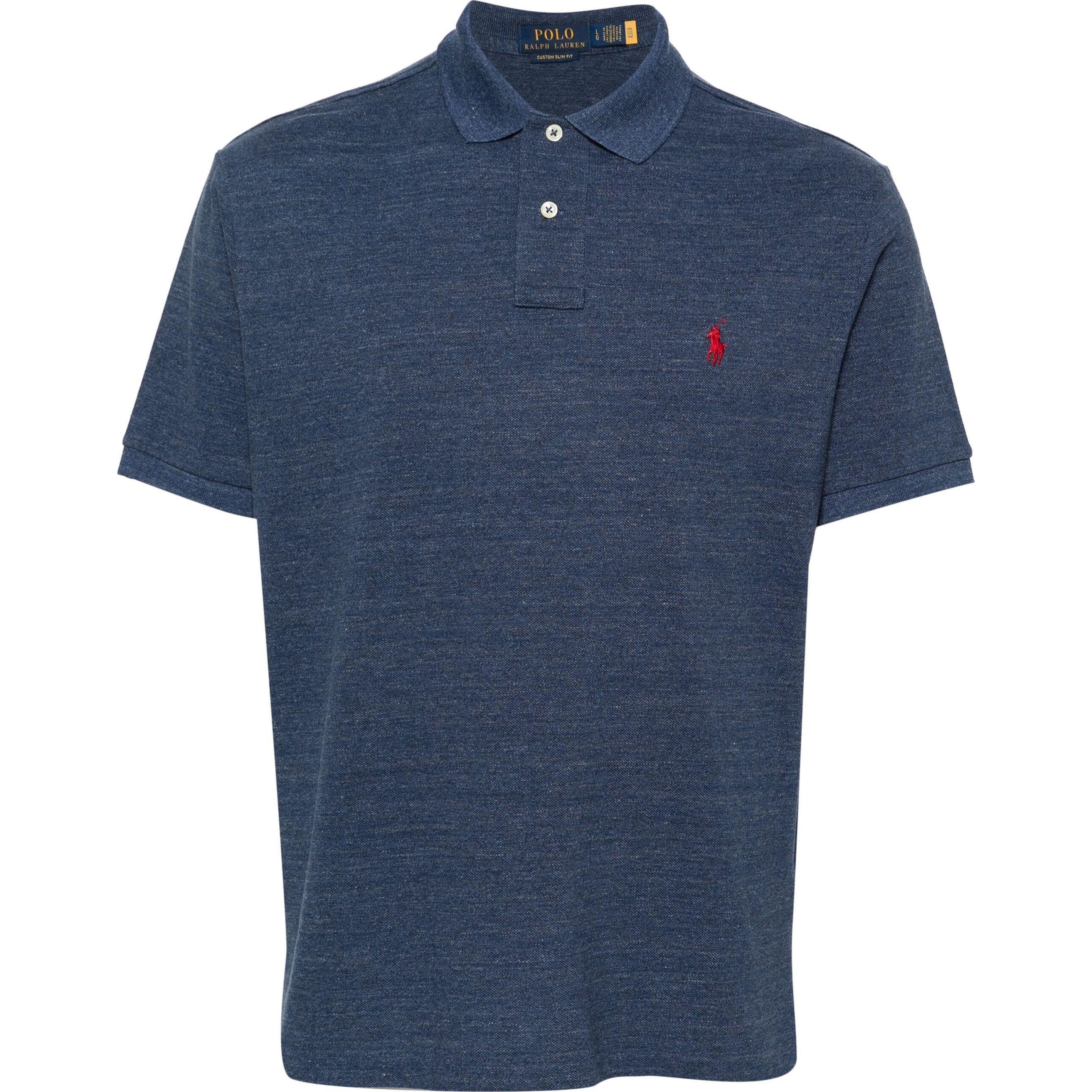 Polo marškiniai trumpos rank. vyrams, Mėlyna, Custom slim fit mesh polo