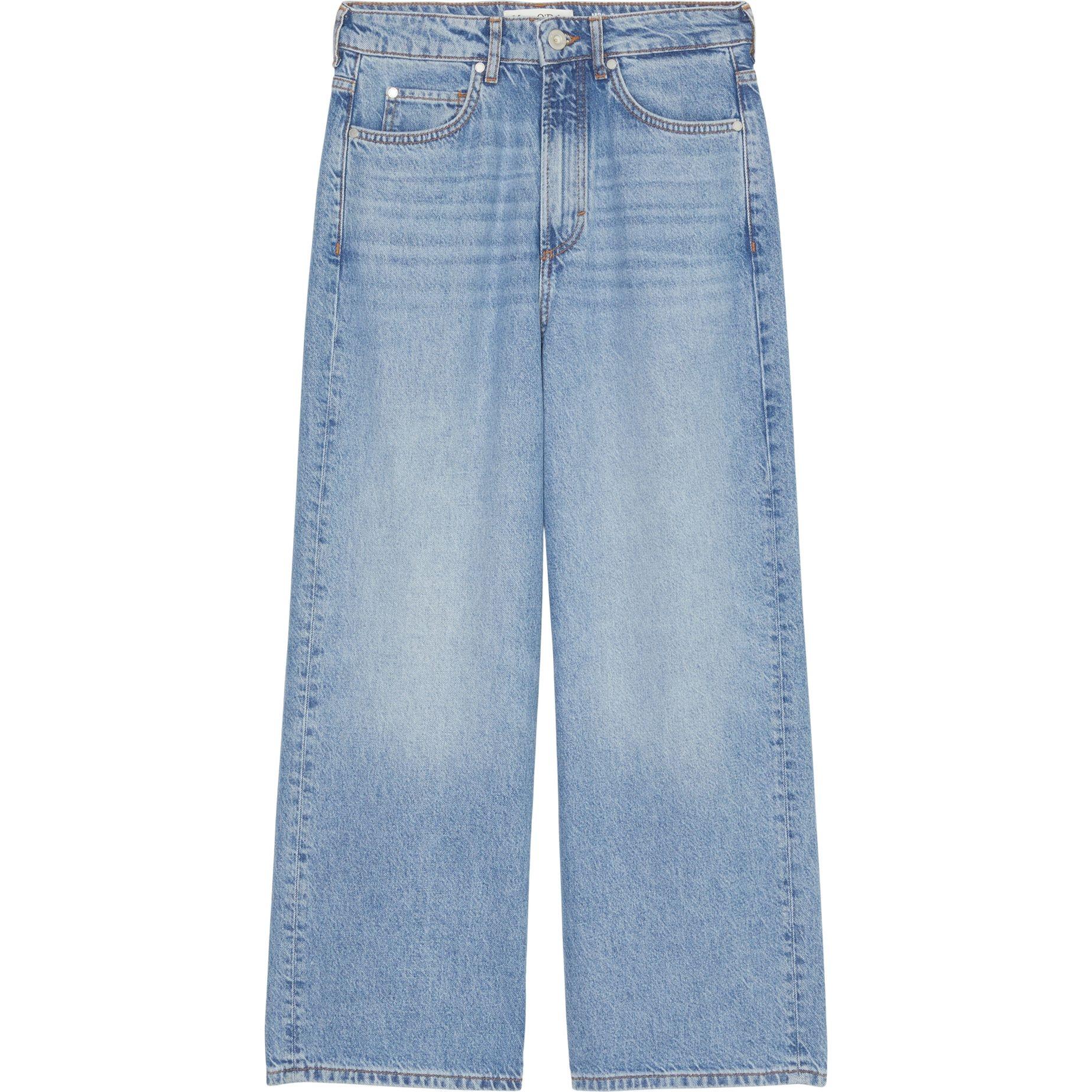 Platūs džinsai moterims, Mėlyna