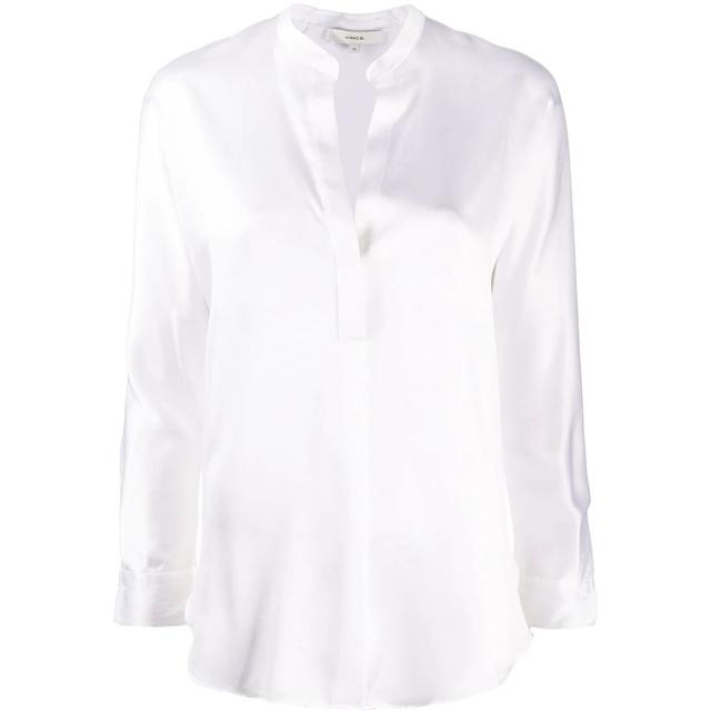 Marškiniai moterims, Balta, Band collar blouse