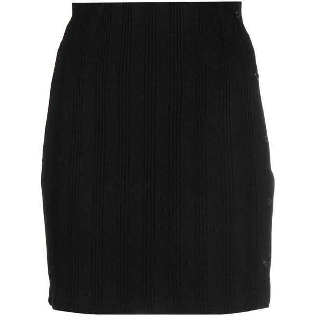 Midi sijonas moterims, Juoda, Badge rib elongated skirt