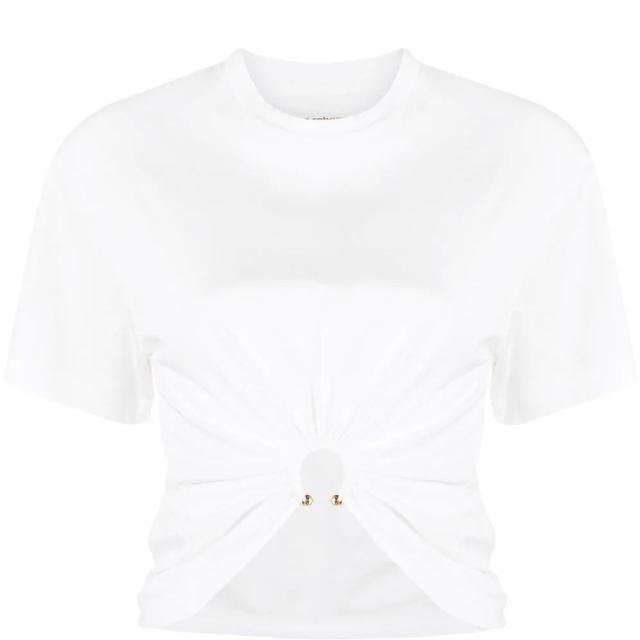 Trumpinti marškinėliai moterims, Balta, Crop top