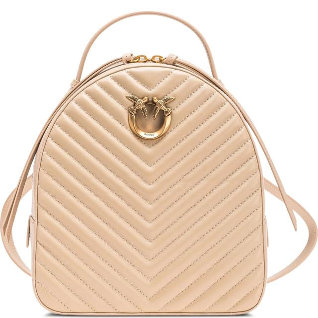 Kuprinė moterims, Smėlio, Logo-engraved backpack