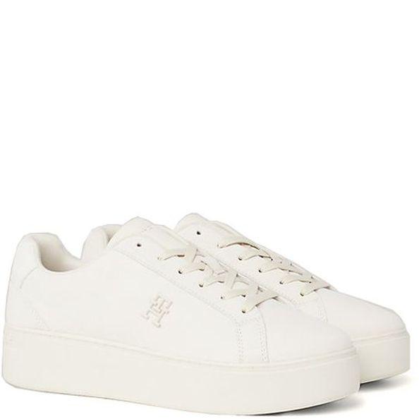 Laisvalaikio bateliai moterims, Smėlio, Platform court sneaker