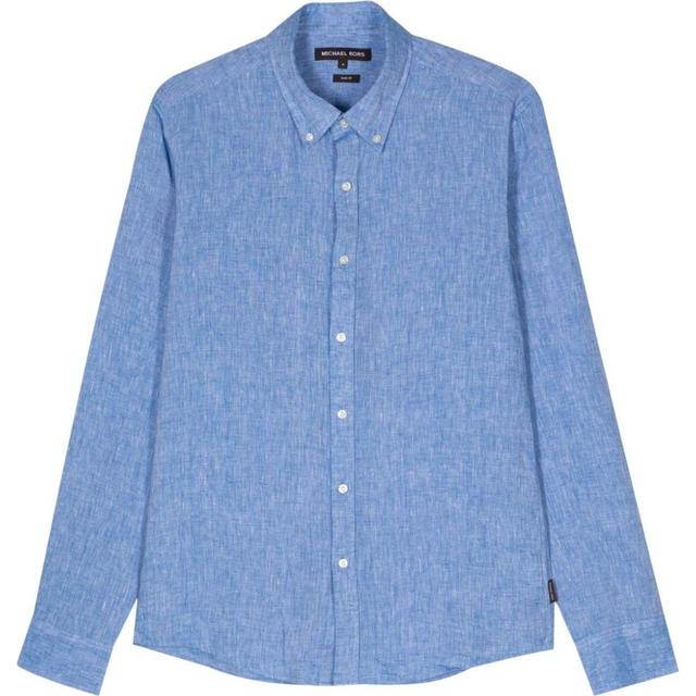 Marškiniai ilgomis rankovėmis vyrams, Mėlyna, Long sleeve linen shirt