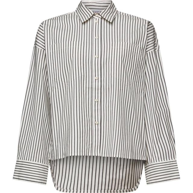 Palaidinės moterims, Juoda, Striped Shirt Blouse