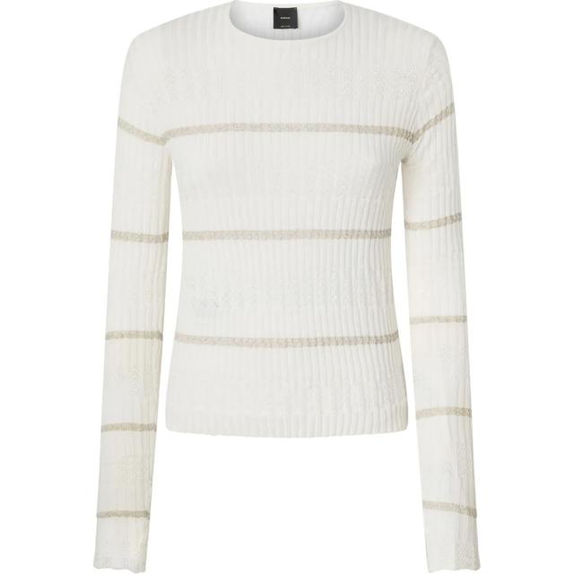 Marškinėliai ilgom. rankovėmis moterims, Balta, Striped t-shirt