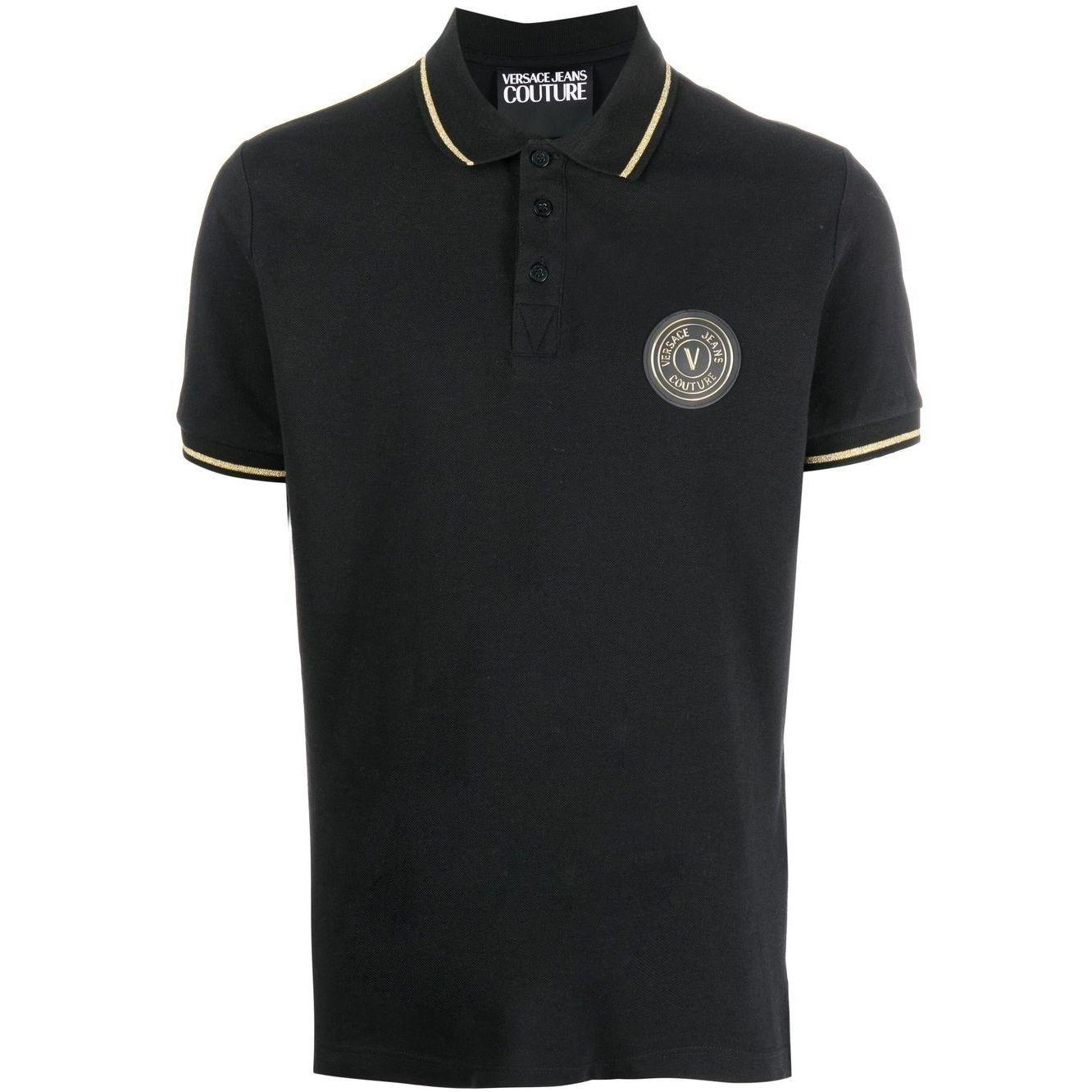 Polo marškiniai trumpos rank. vyrams, Juoda, Patch polo t-shirt