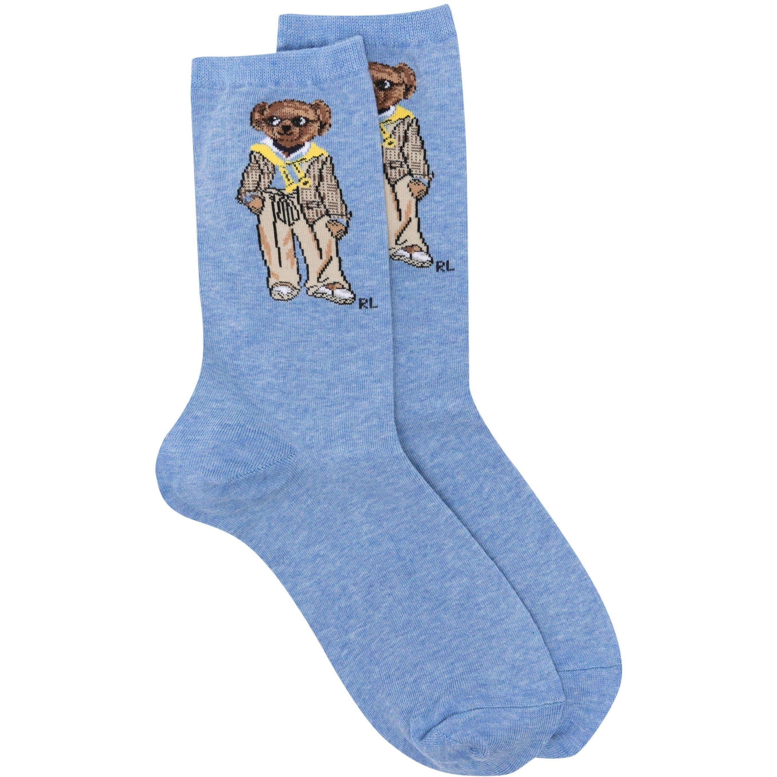Kojinės moterims, Mėlyna, Spring bear crew sock