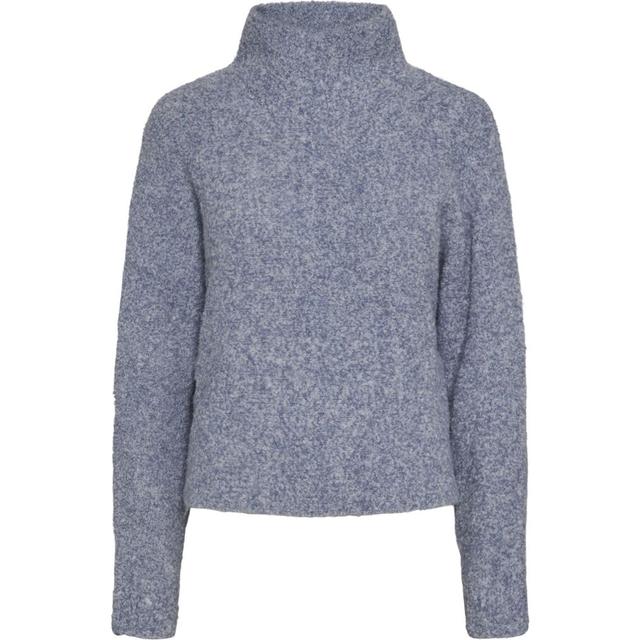 Megztinis su kaklu moterims, Mėlyna, Nori high neck bat wing knit