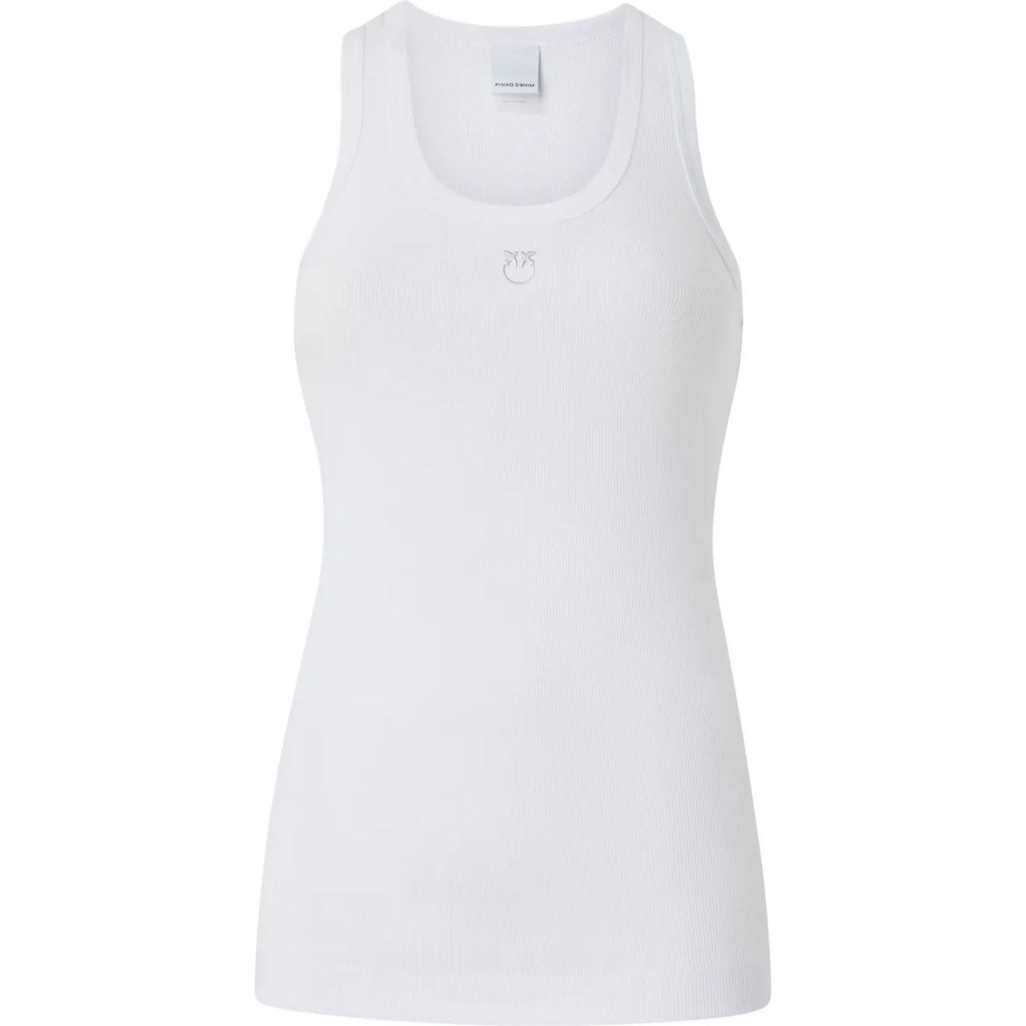 Marškiniai be rankovių moterims, Balta, Calcolatore tank top