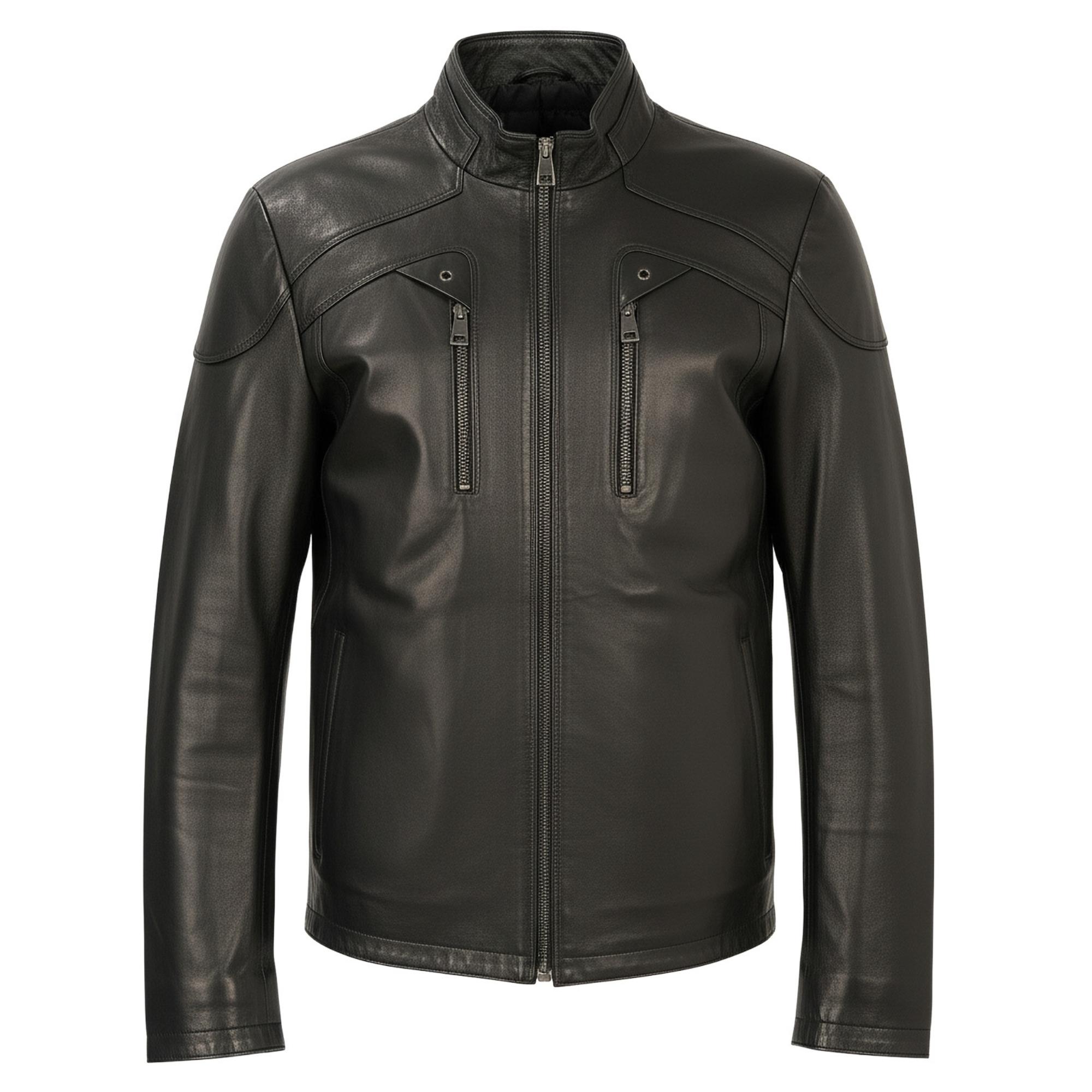 Odinė striukė vyrams, Juoda, Leather jacket