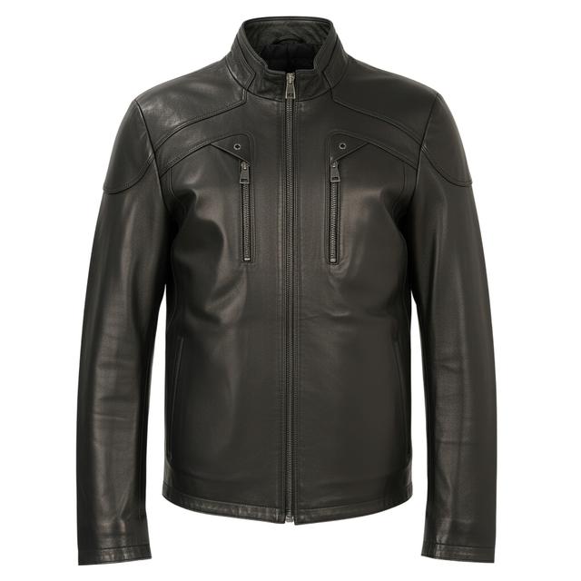 Odinė striukė vyrams, Juoda, Leather jacket