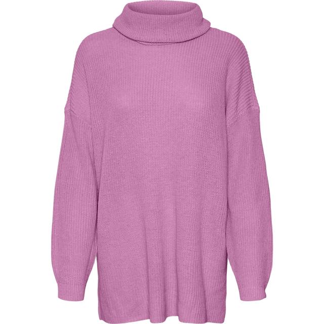 Megztinis su kaklu moterims, Rožinė, Zia long pullover boo