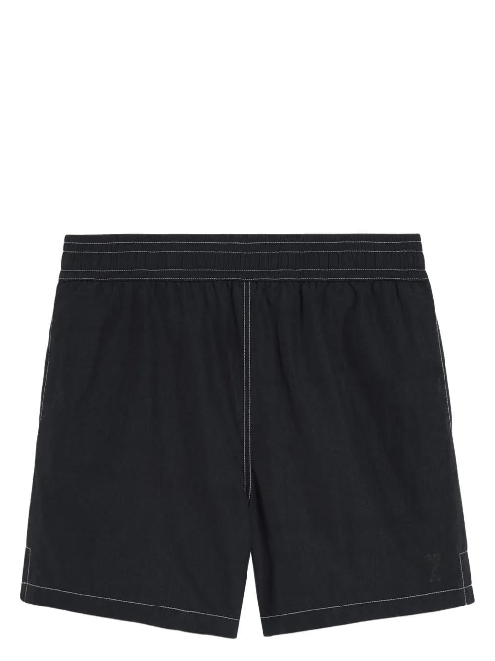Apatinė kostiumėlio dalis vyrams, Juoda, Contrast-stitching swim shorts