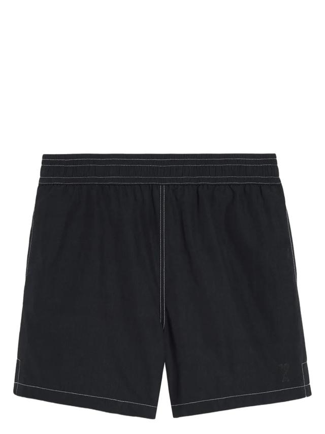 Apatinė kostiumėlio dalis vyrams, Juoda, Contrast-stitching swim shorts