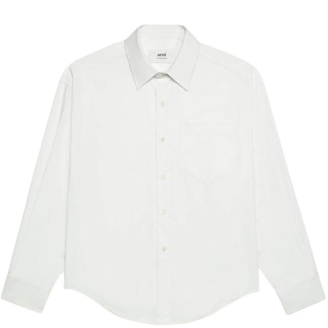 Marškiniai ilgomis rankovėmis, Balta, Boxy fit shirt