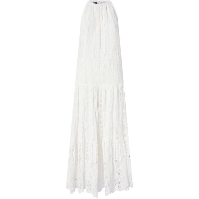 Maxi suknelė moterims, Balta, Laced maxi dress