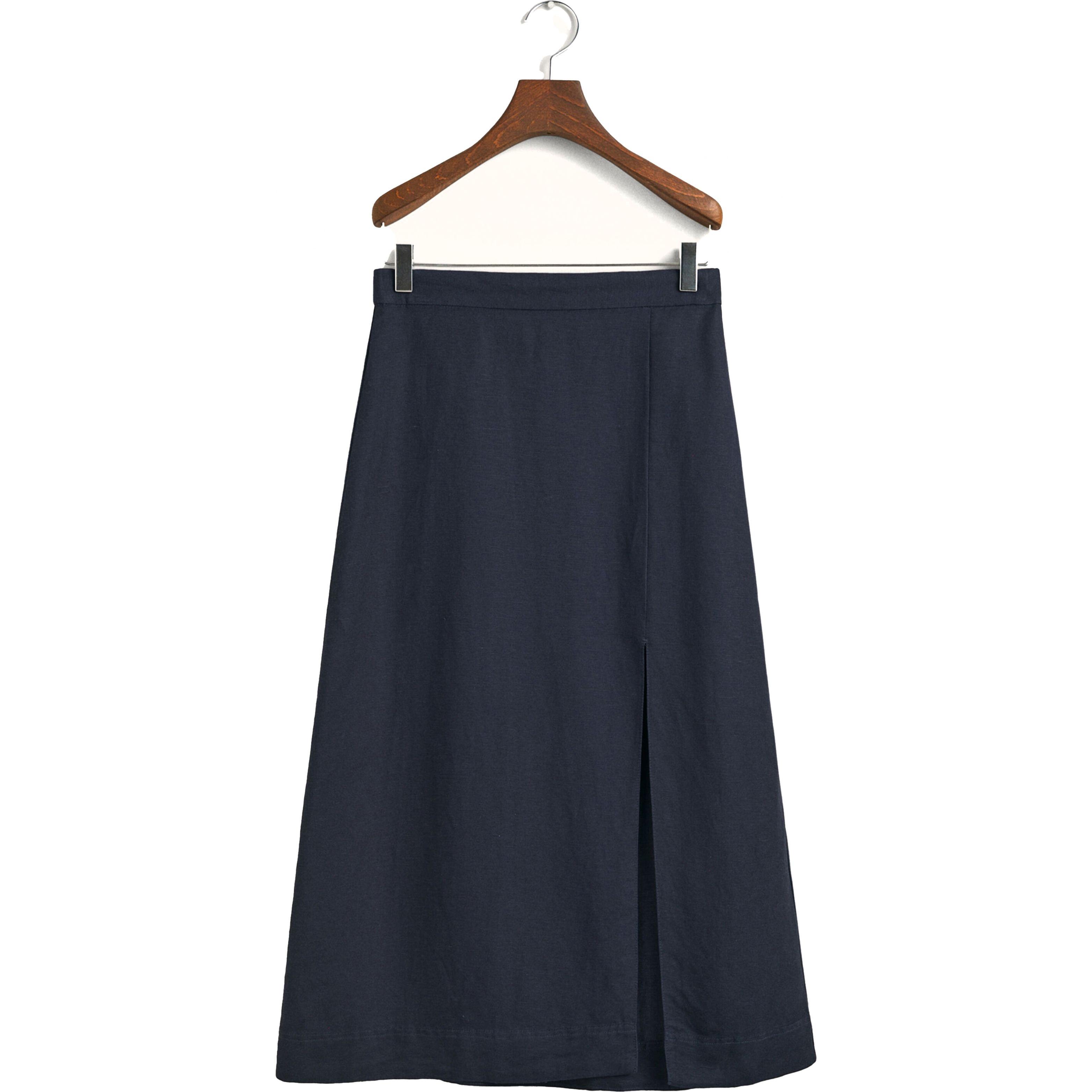 Midi sijonas moterims, Mėlyna, REL MIDI LINEN BLEND SKIRT