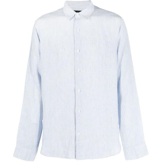 Marškiniai ilgomis rankovėmis vyrams, Balta, Linen stripe button down