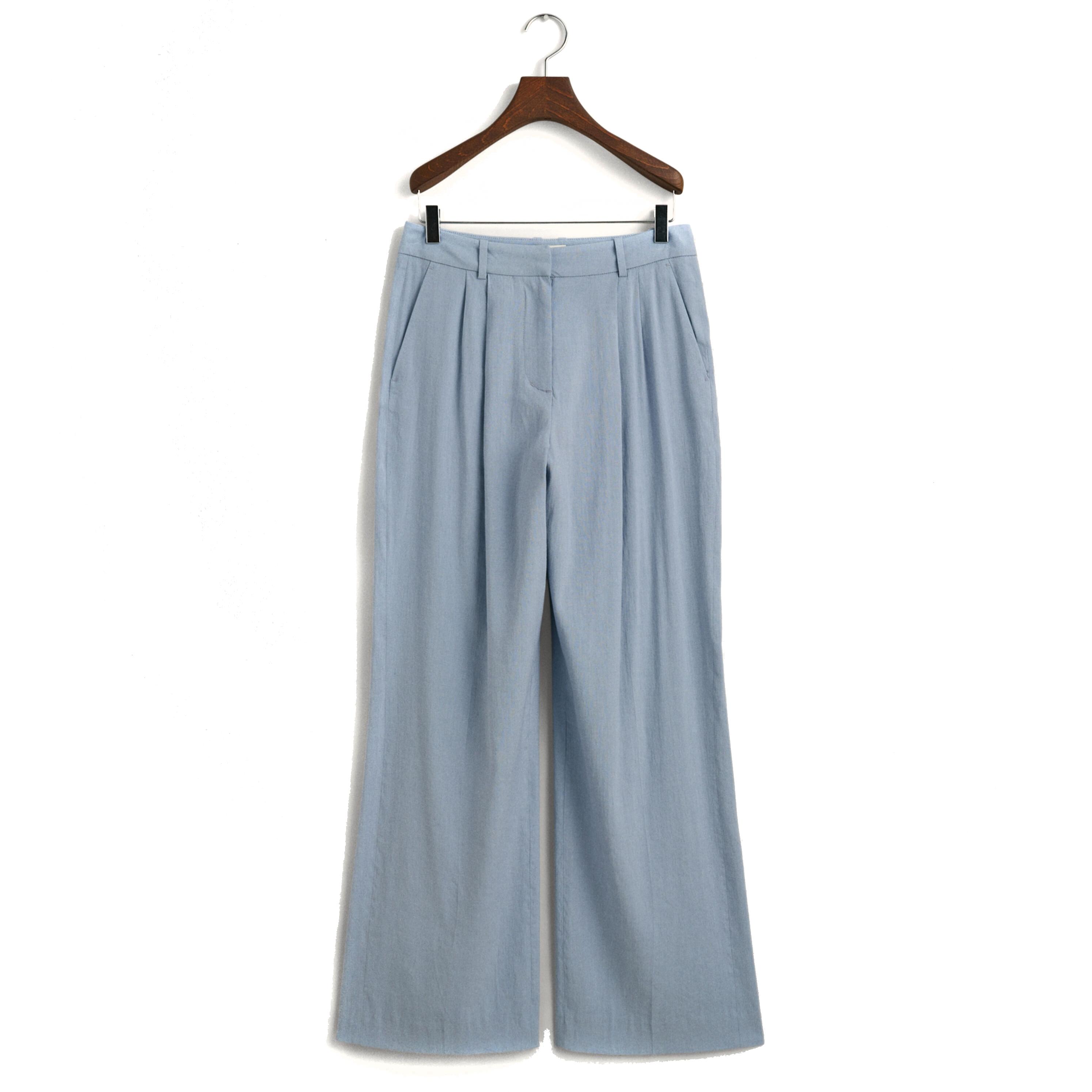 Kelnės moterims, Mėlyna, REL STRETCH LINEN TAILORED