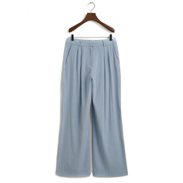 Kelnės moterims, Mėlyna, REL STRETCH LINEN TAILORED